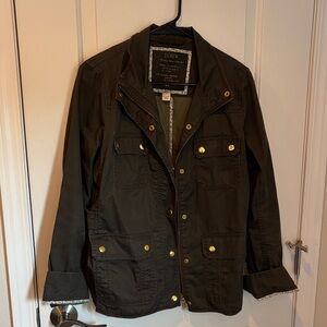 J.Crew Dark Green Jacket with Gold Accents